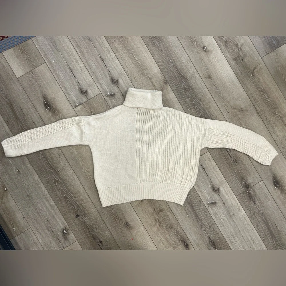 Topshop White roll Neck knitted sweater - Picture 4 of 7